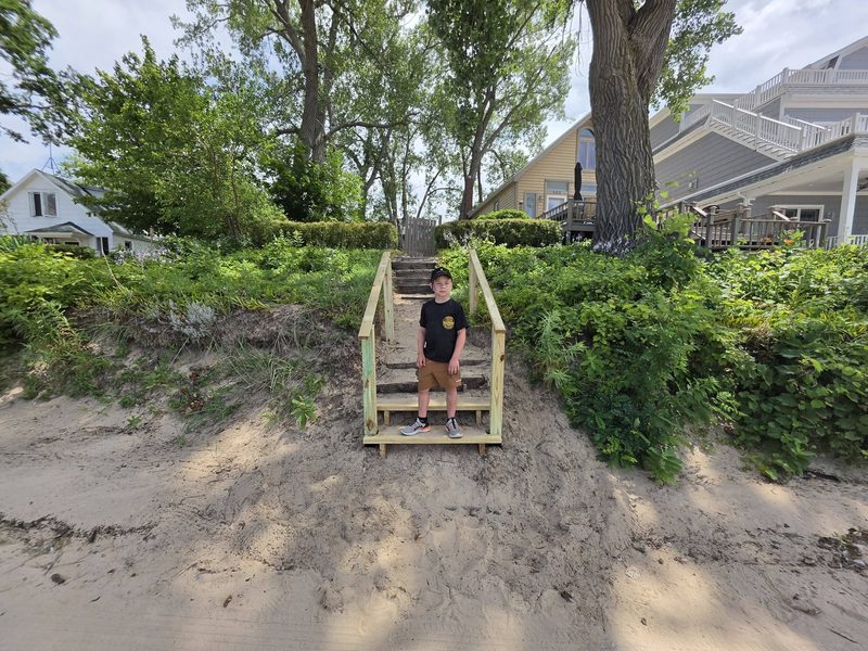 After: Beach stairs & handrails, down to Silver Beach